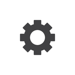 Gearwheel vector icon. filled flat sign for mobile concept and web design. Cog wheel simple solid icon. Setting symbol, logo illustration. Pixel perfect vector graphics