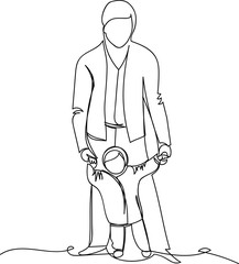 father with a child. one line