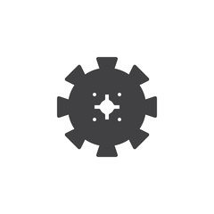Gearwheel vector icon. filled flat sign for mobile concept and web design. Cogwheel simple solid icon. Setting symbol, logo illustration. Pixel perfect vector graphics