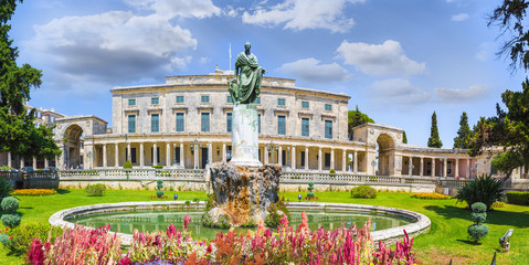 Old Royal Palace St. Michael and St. George in Corfu town, Greece - obrazy, fototapety, plakaty