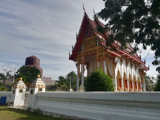 Worship Buddhist pavilion statue at Temple in Thailand&nbsp; And historical attractions.