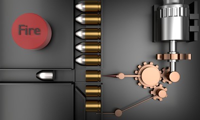 gun steampunk concept 3D rendering