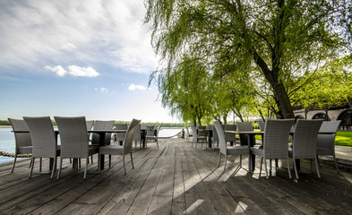 restaurant wooden deck