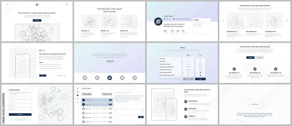 Poster vector templates for website design, minimal presentations, portfolio. ui, ux, gui. design of header