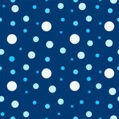 Blue seamless vector pattern with dots. Colorful background.