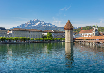 Springtime view in the city of Lucerne, Switzerland