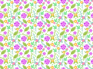 Leaves and Flower seamless pattern