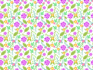Leaves and Flower seamless pattern