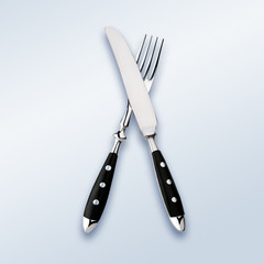 fork and knife, isolated