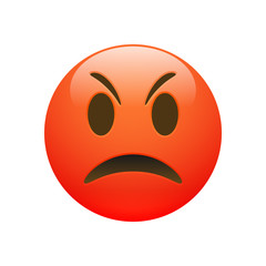 Vector Emoji red angry sad face