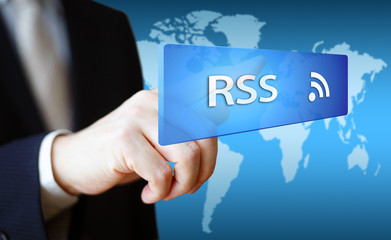ボタンを押すビジネスマン（RSS）