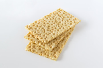 Crispy dietary fitness bread isolated on white background