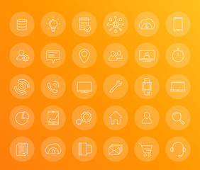 30 business, commerce, finance linear icons set