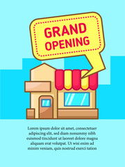  icon shop  grand opening illustration