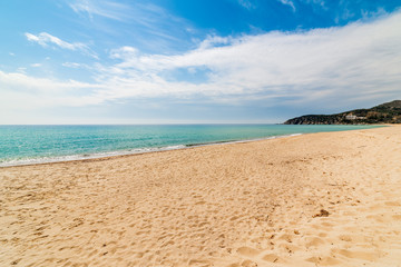 Blue sky over Solanas beach