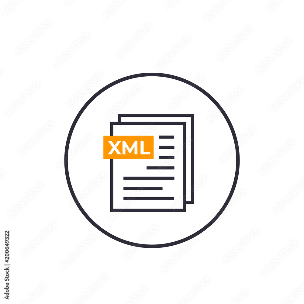 Sticker XML icon on white