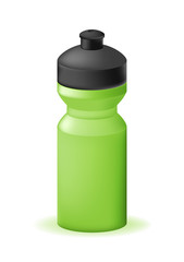Real 3d Fitness Bottle on White Background . Isolated Element