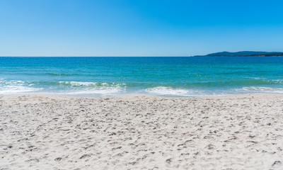 Clear sky over Maria Pia beach in Alghero