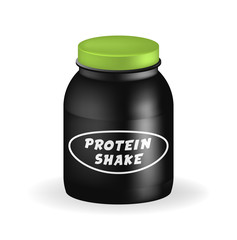 Real 3d Protein Shake on White Background . Isolated Element