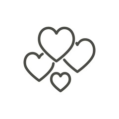 Love icon vector. Outline hearts. Line love symbol.
