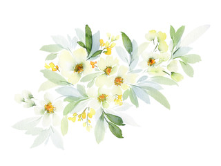 Obraz premium Greeting card with watercolor flowers handmade.