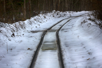 railroad in snow