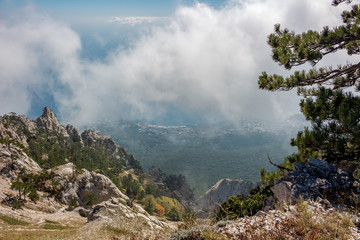 The south coast of Crimea. At the top of the Ai-Petri mountain, Crimea
