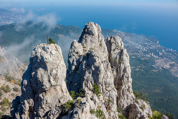 The south coast of Crimea. Battlements of Mount Ai-Petri, Crimea
