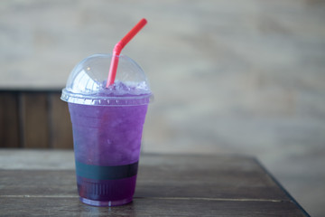 Ice purple butterfly pea flower tea