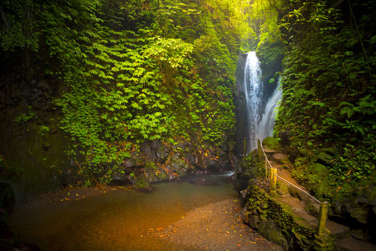 The Gitgit waterfall on the island of Bali, Indonesia