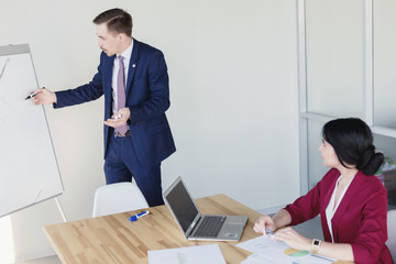 buisness meeting in office boy and girl