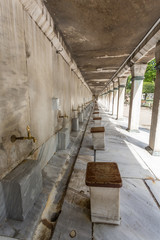 Place where the faithful wash their feet before the prayer, Blue Mosque Istanbul