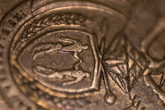 South African close up coin, symbol of South Africa