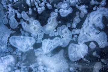 frozen in ice cavity with oxygen