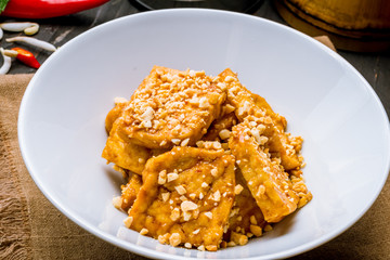 fried tofu on plate