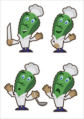 Cucumber cook, set of characters