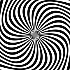 Black and white abstract spiral ray background