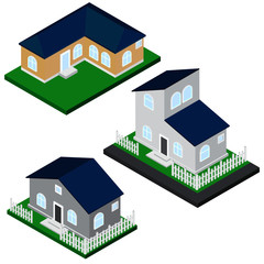 Isometric houses vector