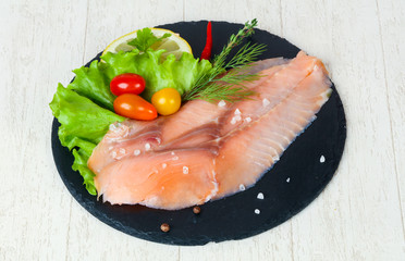 Salted salmon fillet