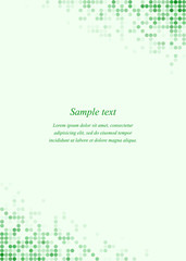 Green circle mosaic page corner design template 