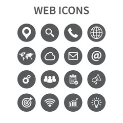 Web Icons set. Universal web icon to use in web and mobile UI, set of basic UI web elements. Vector illustration.