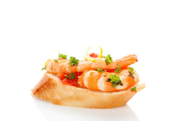 Luxurious seafood canape.