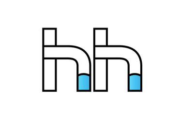 black blue alphabet letter hh h h logo company icon design