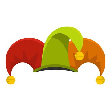 Circus jester icon. Flat illustration of circus jester vector icon for web