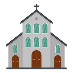 Catholic church icon. Flat illustration of catholic church vector icon for web