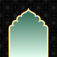 Islamic black background with golden arch