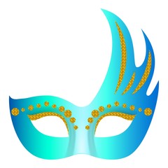 Mystical mask icon. Realistic illustration of mystical mask vector icon for web
