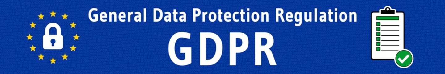 ebbn13 EuropeBannerBlueNew ebbn - General Data Protection Regulation (GDPR) - clipboard / checklist / green checkmark - header / banner - 6to1 xxl g6014