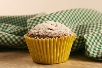 Chocolate muffin closeup