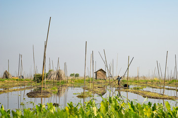Pfahlbauten im Inle See